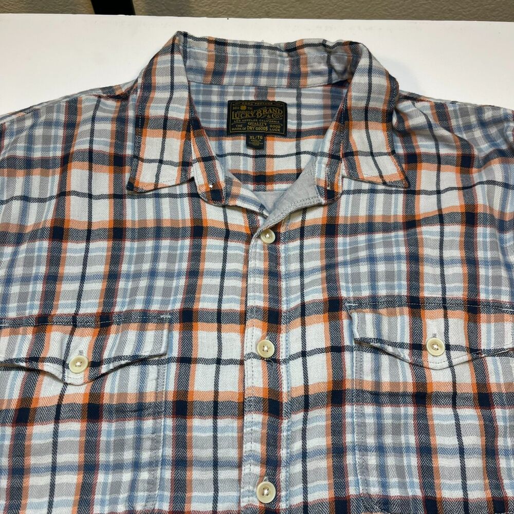 LUCKY BRAND Flannel Plaid Soft Western Style Shirt Sz Mens XL